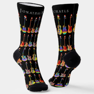 Personalisierte Weihnachtsgitarren Musik Feiertage Socken