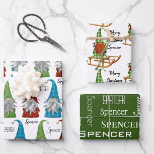 Personalisierte Weihnachtsglocken Geschenkpapier Set