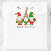 Personalisierte Weihnachtsgnomen Frohe Weihnachten Quadratischer Aufkleber (Tasche)