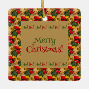 Personalisierte Weihnachtsgrüße des Weihnachtsmann Keramikornament