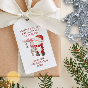 Personalisierte Weihnachtsgrüße für Kinder mit San Geschenkanhänger