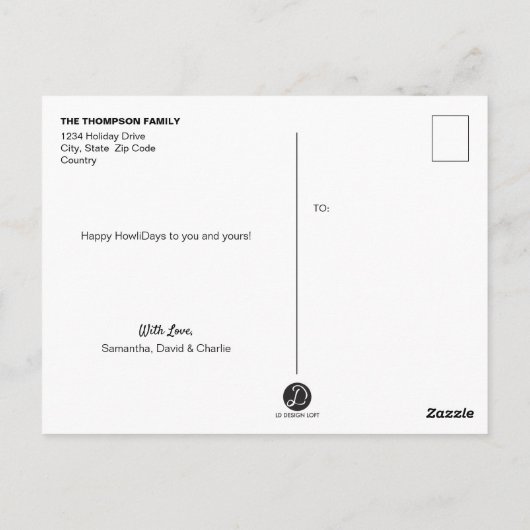 Personalisierte Weihnachtsgrüße für Welpen Postkar Postkarte (Rückseite)