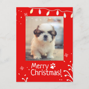 Personalisierte Weihnachtsgrüße für Welpen Postkar Postkarte
