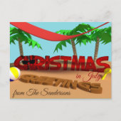 Personalisierte Weihnachtsgrüße im Juli Postkarte (Vorderseite)