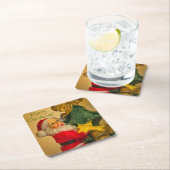 Personalisierte Weihnachtsgrüße vom Weihnachtsmann Rechteckiger Pappuntersetzer (Vor Ort)