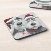 Personalisierte Weihnachtshunde Getränkeuntersetzer (Linke Seite)