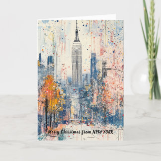 Personalisierte Weihnachtsillustration aus NYC Feiertagskarte