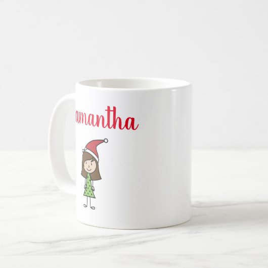 personalisierte Weihnachtsjunge Kaffeetasse (Vorderseite Links)