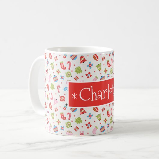 Personalisierte Weihnachtskaffee-Tasse Kaffeetasse (Vorderseite Links)