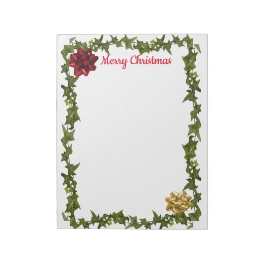 Personalisierte Weihnachtskarte 8.5 x 11 Notizblock (Rotiert)