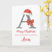 Personalisierte Weihnachtskarte - Buchstabe A Karte (Gelbe Blume)