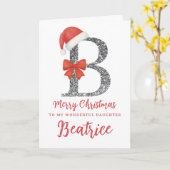Personalisierte Weihnachtskarte - Buchstabe B Karte (Gelbe Blume)