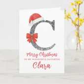 Personalisierte Weihnachtskarte - Buchstabe C Karte (Gelbe Blume)