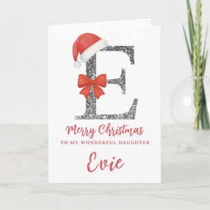 Personalisierte Weihnachtskarte - Buchstabe E Karte