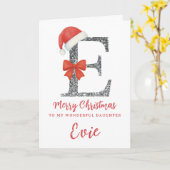 Personalisierte Weihnachtskarte - Buchstabe E Karte (Gelbe Blume)
