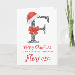 Personalisierte Weihnachtskarte - Buchstabe F Karte