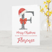 Personalisierte Weihnachtskarte - Buchstabe F Karte (Gelbe Blume)