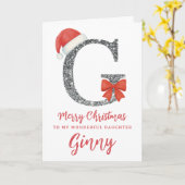 Personalisierte Weihnachtskarte - Buchstabe G Karte (Gelbe Blume)