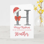 Personalisierte Weihnachtskarte - Buchstabe H Karte (Gelbe Blume)