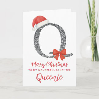 Personalisierte Weihnachtskarte - Buchstabe Q Karte