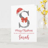Personalisierte Weihnachtskarte - Buchstabe S Karte (Gelbe Blume)