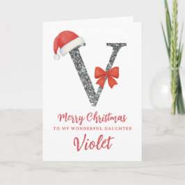 Personalisierte Weihnachtskarte - Buchstabe V Karte