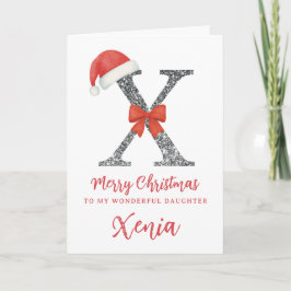Personalisierte Weihnachtskarte - Buchstabe X Karte