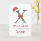 Personalisierte Weihnachtskarte - Buchstabe X Karte (Gelbe Blume)