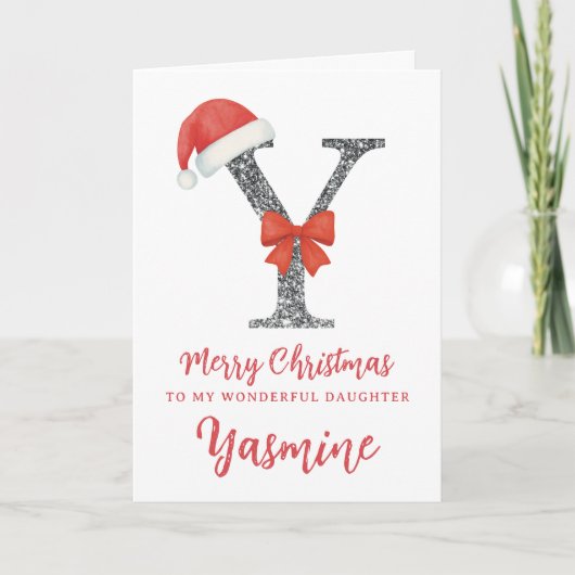 Personalisierte Weihnachtskarte - Buchstabe Y Karte (Vorderseite)