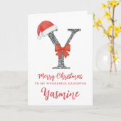 Personalisierte Weihnachtskarte - Buchstabe Y Karte (Gelbe Blume)