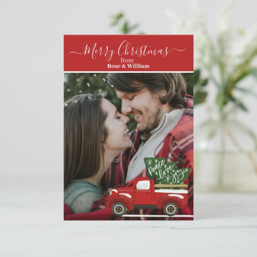 Personalisierte Weihnachtskarte Dankeskarte (Stehend Vorderseite)