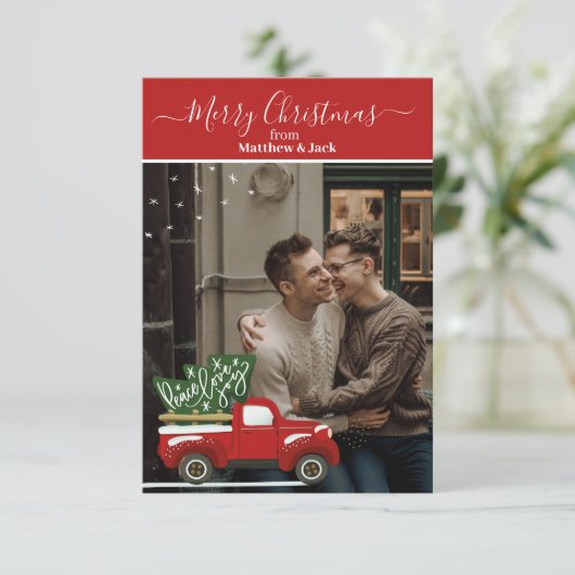 Personalisierte Weihnachtskarte Dankeskarte (Stehend Vorderseite)