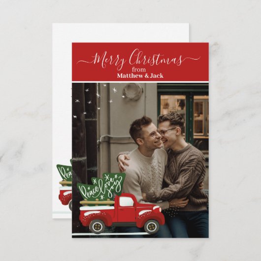 Personalisierte Weihnachtskarte Dankeskarte (Vorne/Hinten)