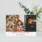 Personalisierte Weihnachtskarte Dankeskarte (Stehend Vorderseite)