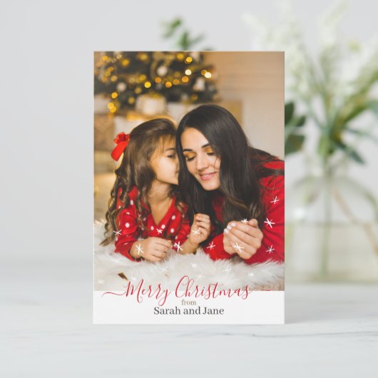 Personalisierte Weihnachtskarte Dankeskarte (Stehend Vorderseite)