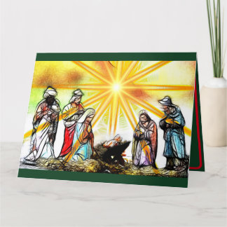 Personalisierte Weihnachtskarte der Krippe Dankeskarte
