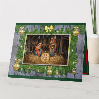 Personalisierte Weihnachtskarte der Krippe Dankeskarte