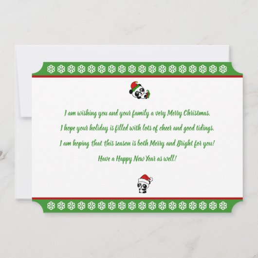 Personalisierte Weihnachtskarte Einladung (Rückseite)