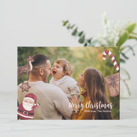 Personalisierte Weihnachtskarte Einladung (Stehend Vorderseite)