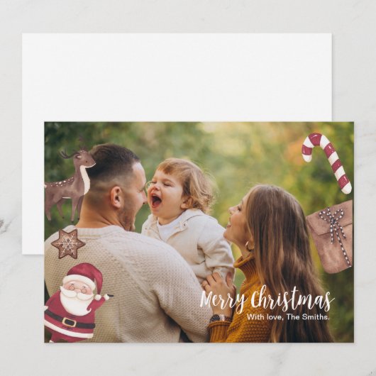 Personalisierte Weihnachtskarte Einladung (Vorne/Hinten)