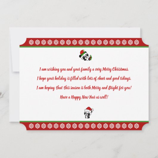 Personalisierte Weihnachtskarte Einladung (Rückseite)