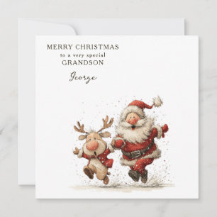 Personalisierte Weihnachtskarte Enkelsohn Kleiner Feiertagskarte