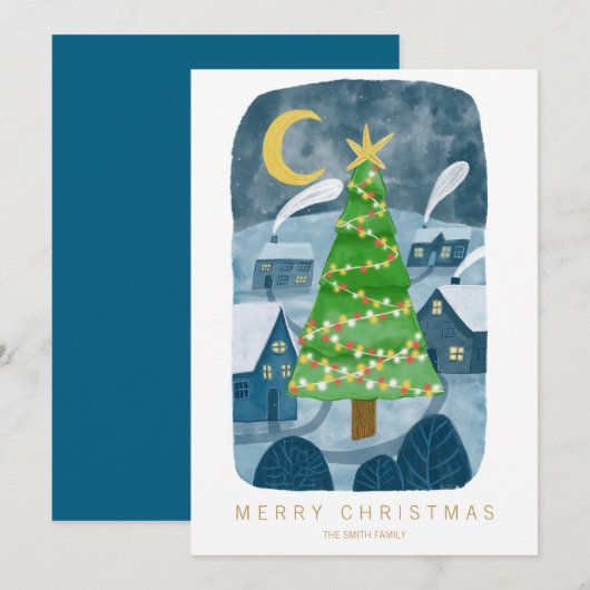 Personalisierte Weihnachtskarte Feiertagskarte (Vorne/Hinten)