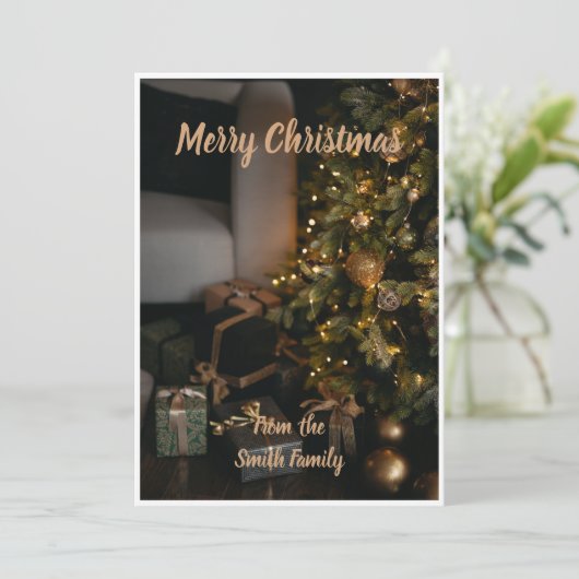 Personalisierte Weihnachtskarte Feiertagskarte (Stehend Vorderseite)