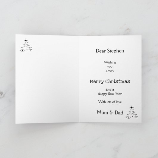 Personalisierte Weihnachtskarte Feiertagskarte (Innenseite)