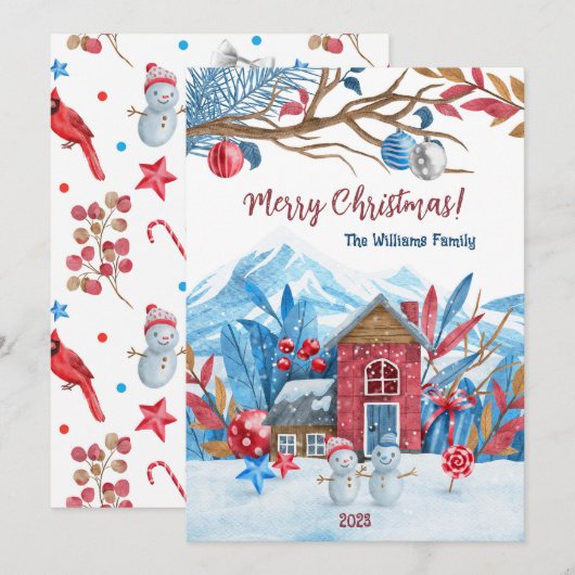 Personalisierte Weihnachtskarte Feiertagskarte (Vorne/Hinten)