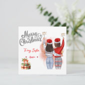 Personalisierte Weihnachtskarte für Bestie Einladung (Stehend Vorderseite)