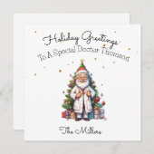Personalisierte Weihnachtskarte für einen Arzt Feiertagskarte (Vorne/Hinten)