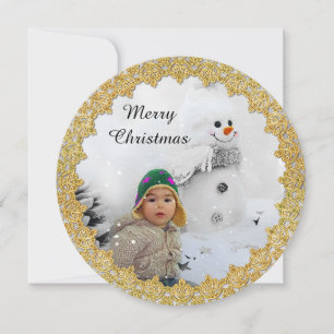 Personalisierte Weihnachtskarte für Gold und Grün Feiertagskarte