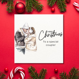 Personalisierte Weihnachtskarte für Paare Feiertagskarte
